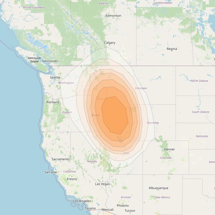 Directv 12 at 103° W downlink Ka-band A1BA (Pocatello) Spot beam coverage map