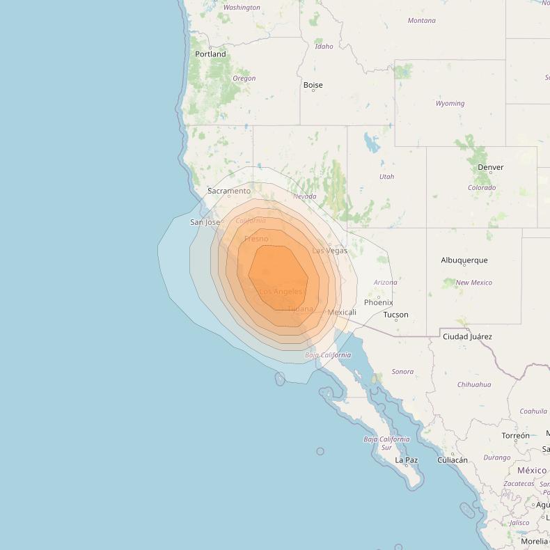 Directv 12 at 103° W downlink Ka-band A1BB (Los Angeles) Spot beam coverage map