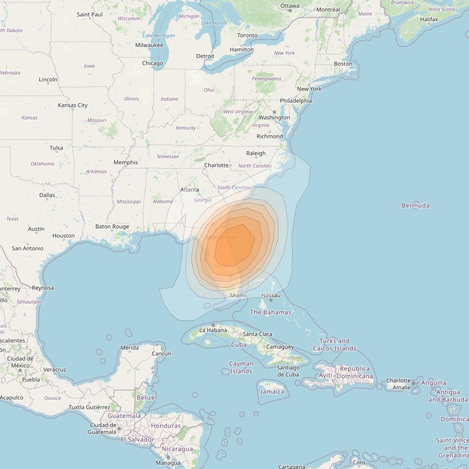 Directv 12 at 103° W downlink Ka-band A2B2 (Orlando) Spot beam coverage map