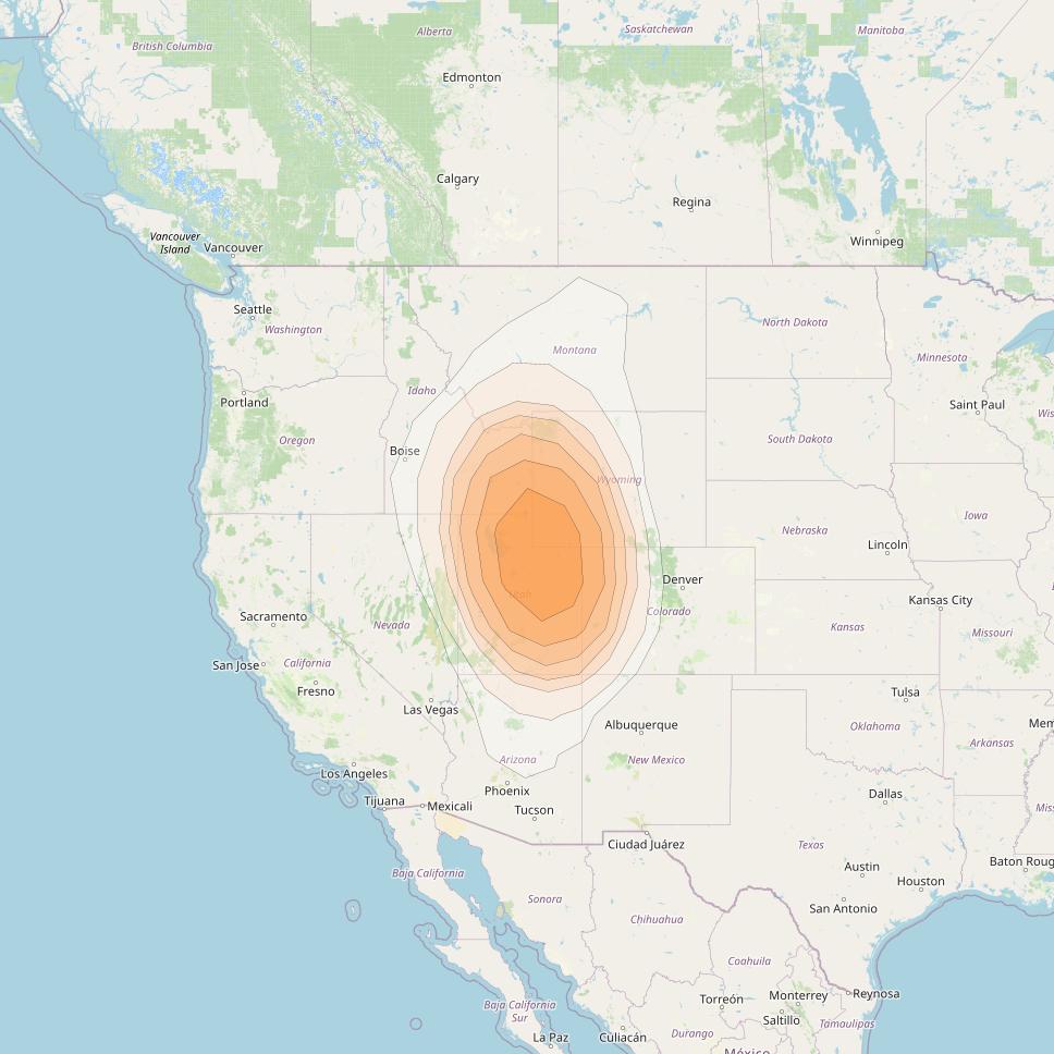 Directv 10 at 103° W downlink Ka-band A4BA (Salt Lake) Spot beam coverage map