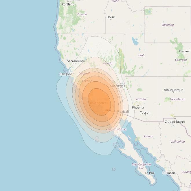 Directv 10 at 103° W downlink Ka-band A4BB (San Diego) Spot beam coverage map