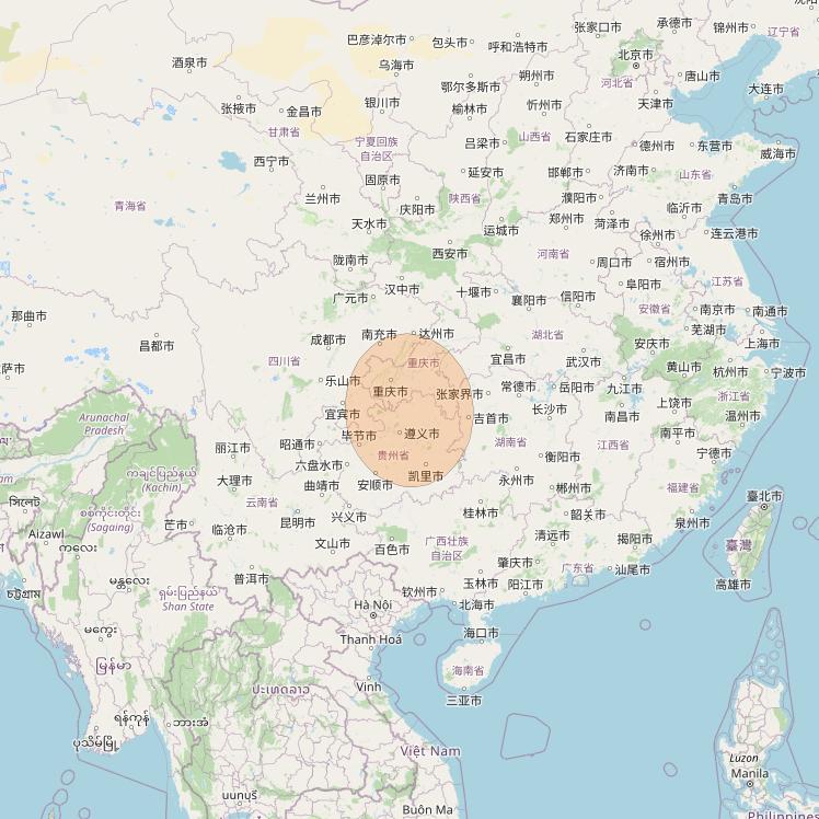 Chinasat 16 at 110° E downlink Ka-band S11 User Spot beam coverage map