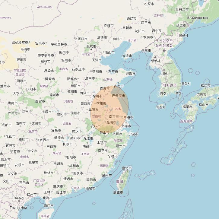 Chinasat 16 at 110° E downlink Ka-band S16 User Spot beam coverage map