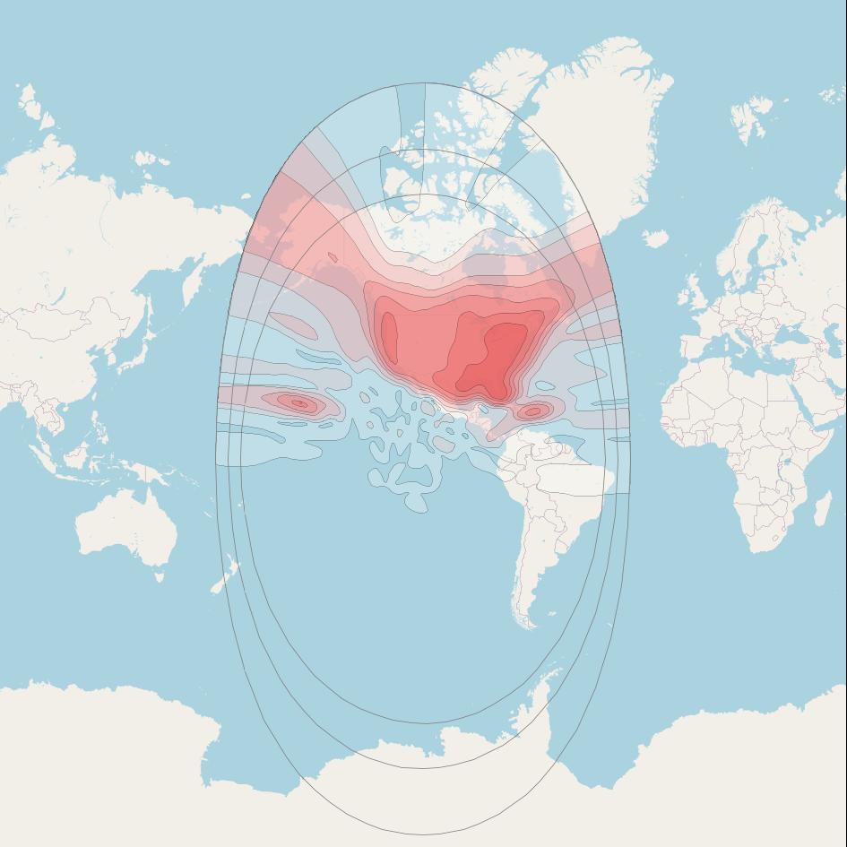 Echostar 23 at 110° W downlink Ku-band CONUS, Alaska, Hawaii, and Puerto Rico beam coverage map