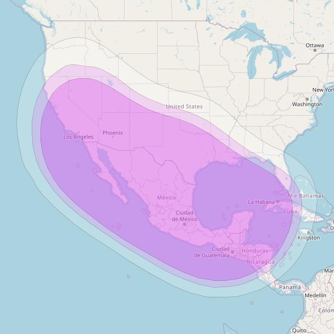 MexSat Bicentenario at 115° W downlink C-band Regional beam coverage map