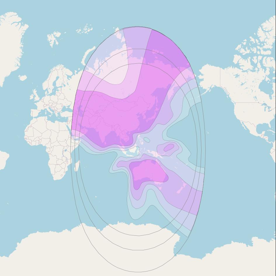 Asiasat 6 at 120° E downlink C-band Global beam coverage map