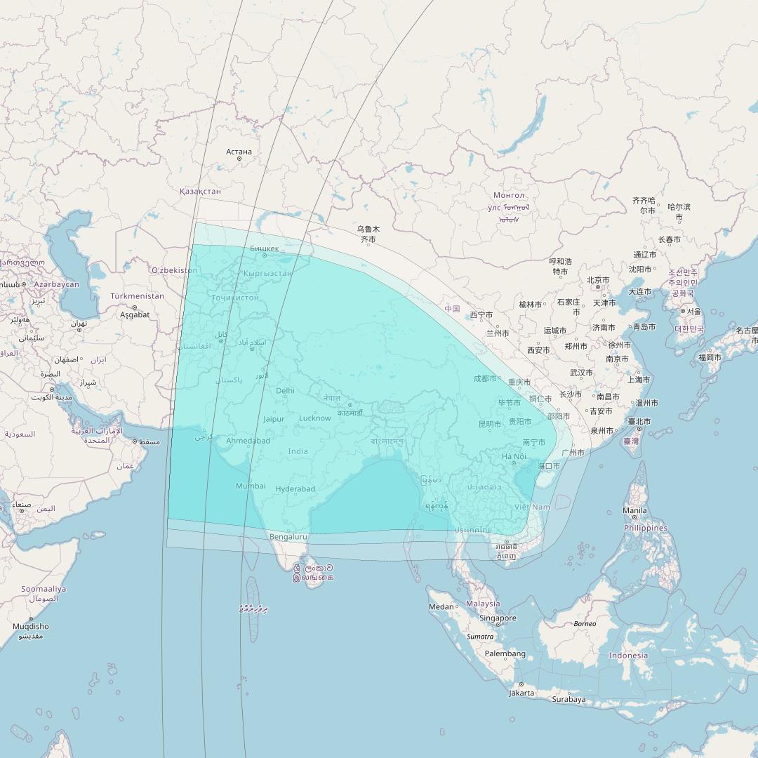 Inmarsat-4F1 at 143° E downlink L-band R019 Regional Spot beam coverage map