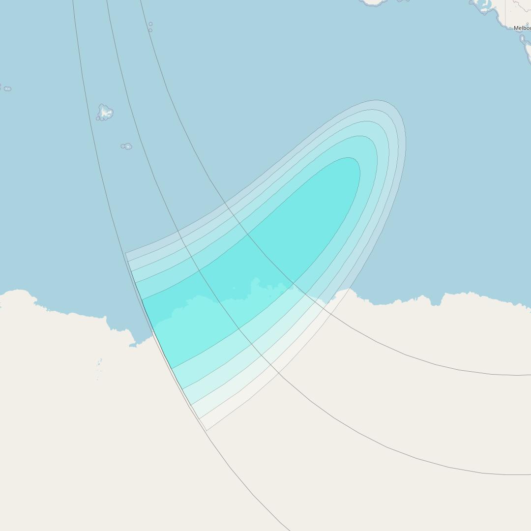 Inmarsat-4F1 at 143° E downlink L-band S054 User Spot beam coverage map