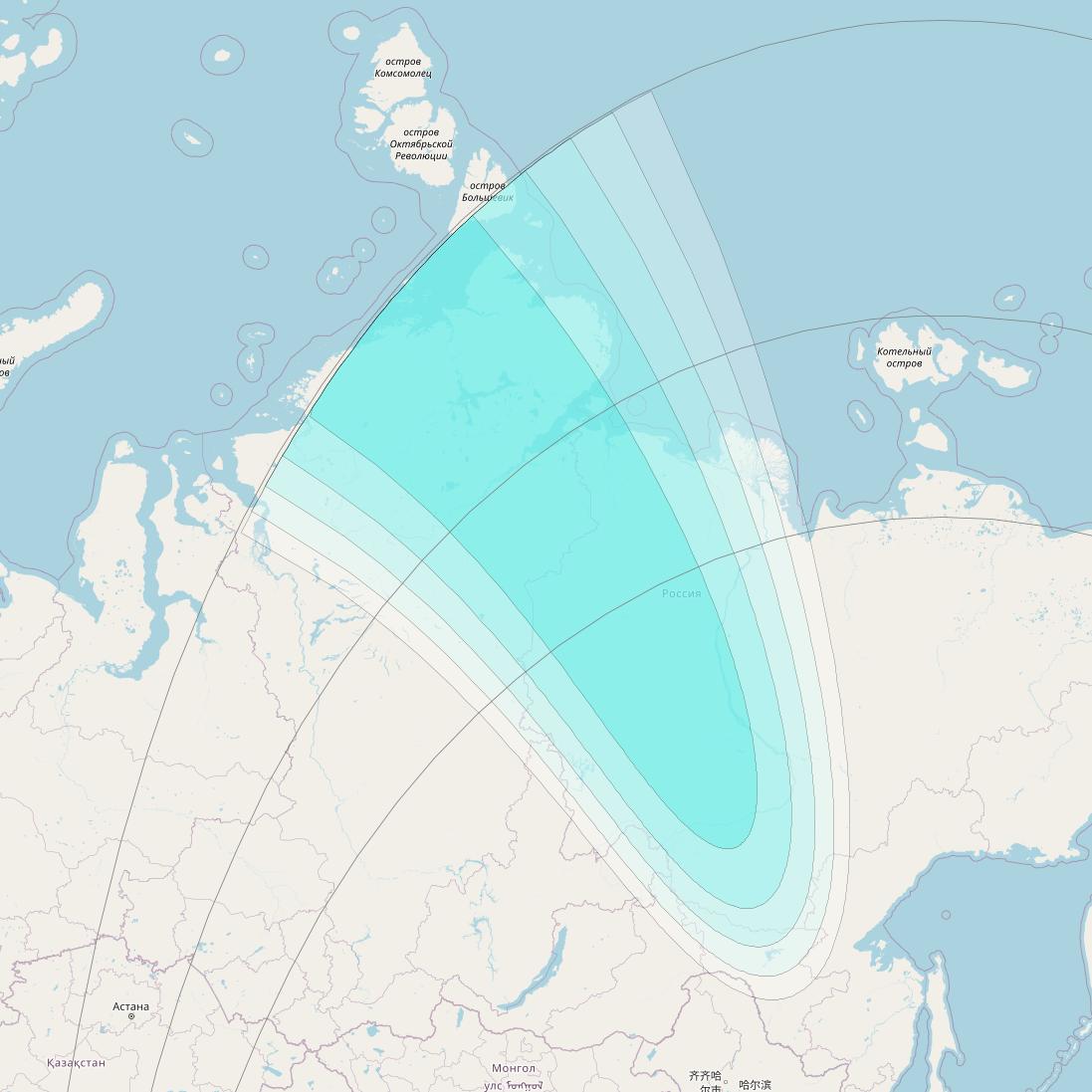 Inmarsat-4F1 at 143° E downlink L-band S082 User Spot beam coverage map