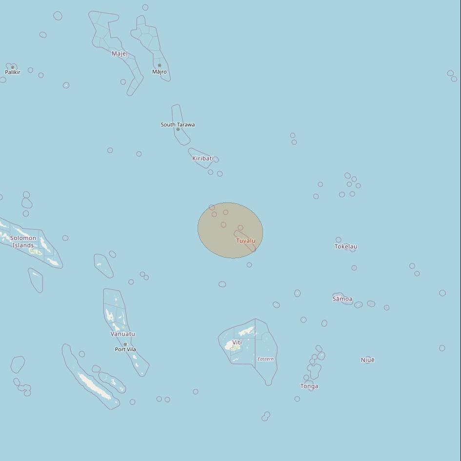 JCSat 1C at 150° E downlink Ka-band S34 (Tuvalu/LHCP/B) User Spot beam coverage map