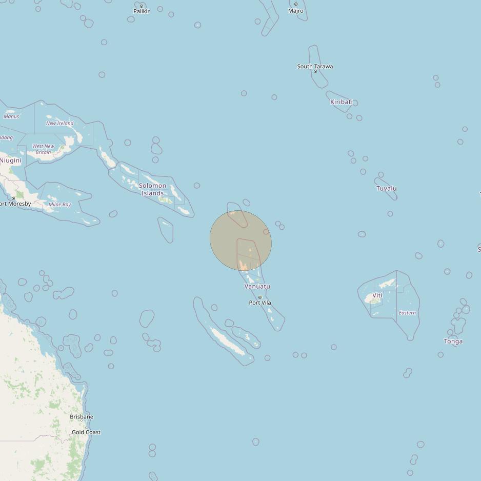 JCSat 1C at 150° E downlink Ka-band S35 (Vanuatu North/LHCP/B) User Spot beam coverage map