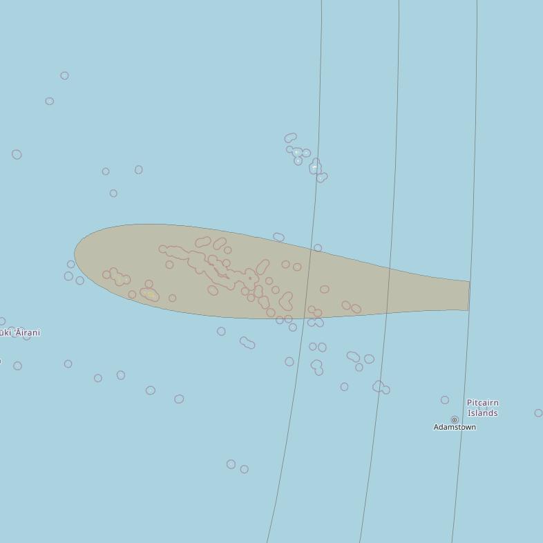 JCSat 1C at 150° E downlink Ka-band S45 (Papeete/LHCP/B) User Spot beam coverage map
