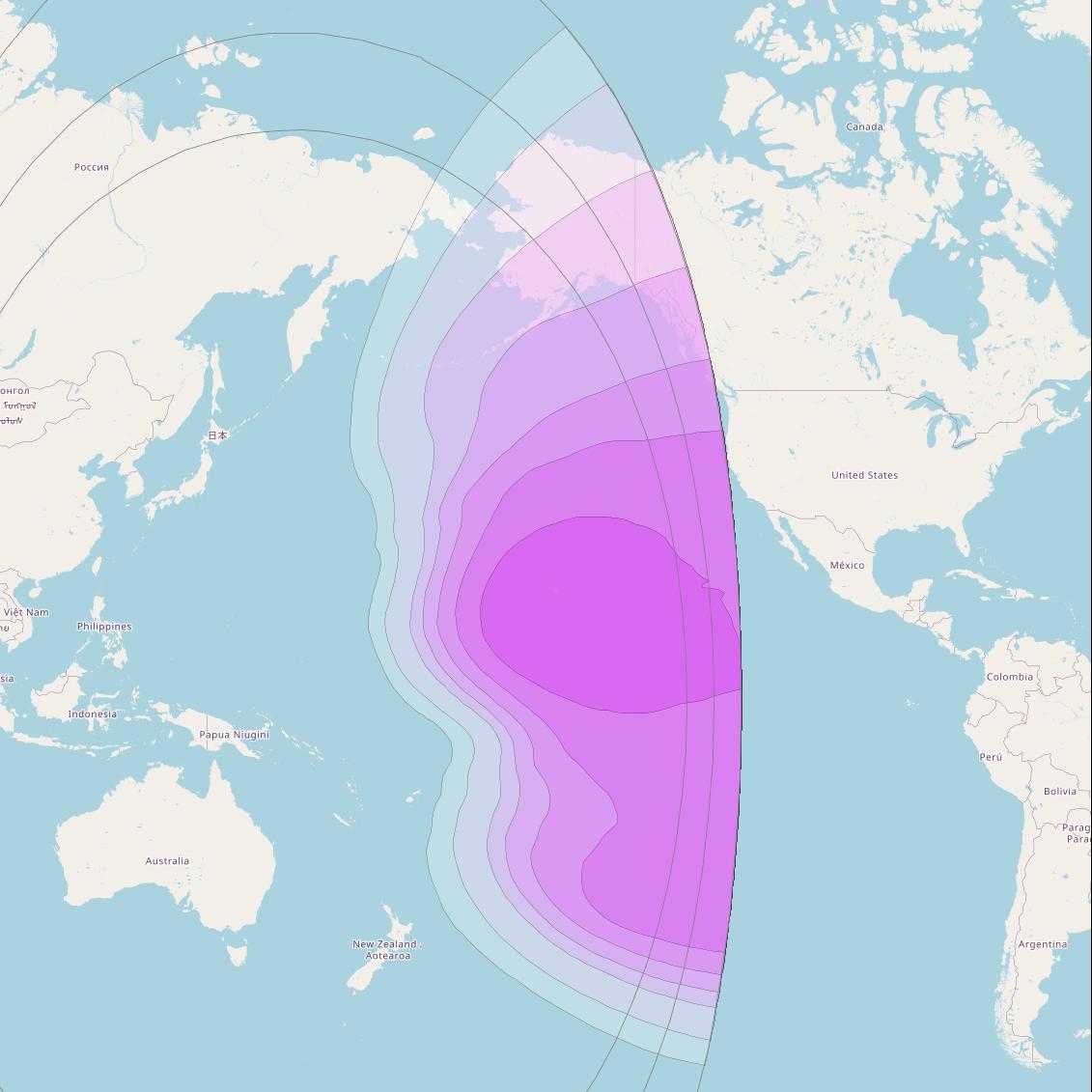 Intelsat 1R at 157° E downlink C-band East Pacific beam coverage map