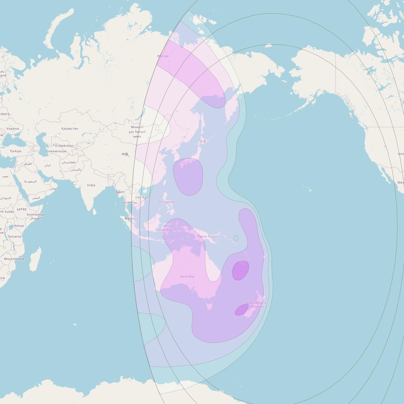 NSS 9 at 177° W downlink C-band West Hemi Beam coverage map