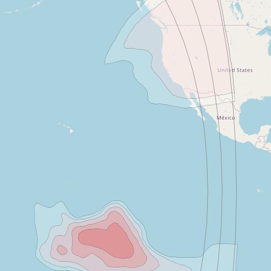 Intelsat 18 at 180° E downlink Ku-band French Polinesia & US beam coverage map