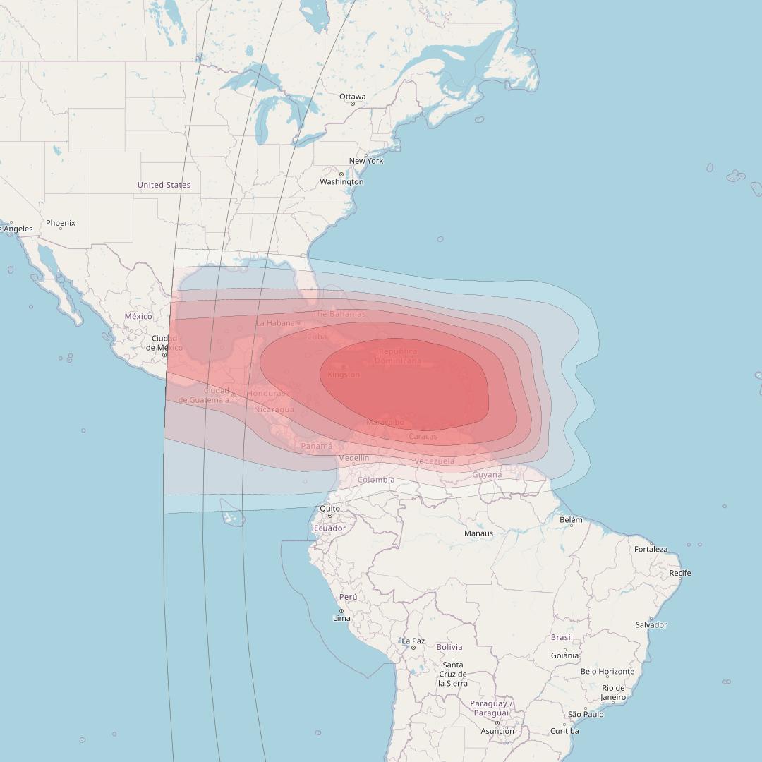 Intelsat 37e at 18° W downlink Ku-band Spot39 User beam coverage map