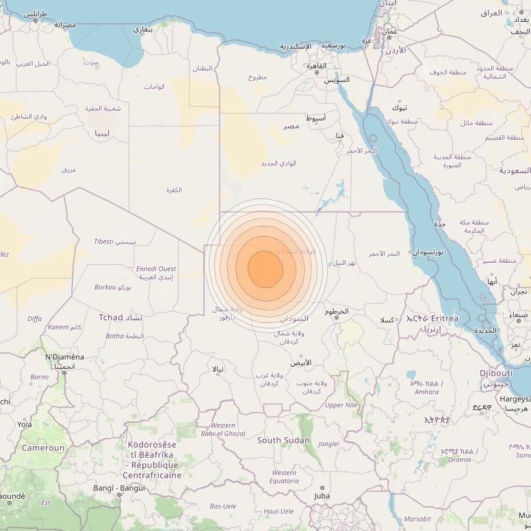 Arabsat 6A at 31° E downlink Ka-band User S03 beam coverage map
