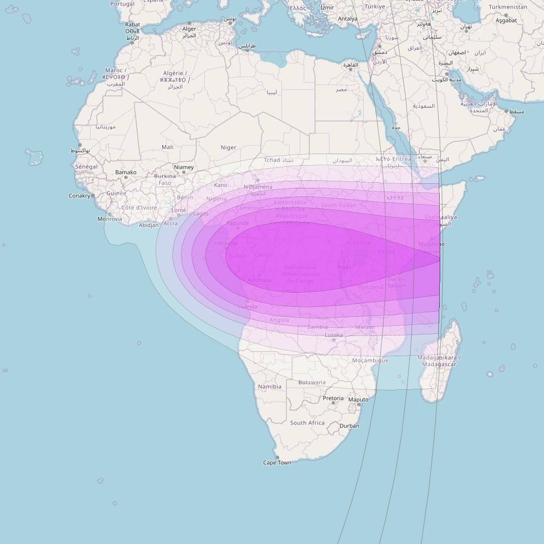 Intelsat 35e at 34° W downlink C-band C5 User Spot beam coverage map