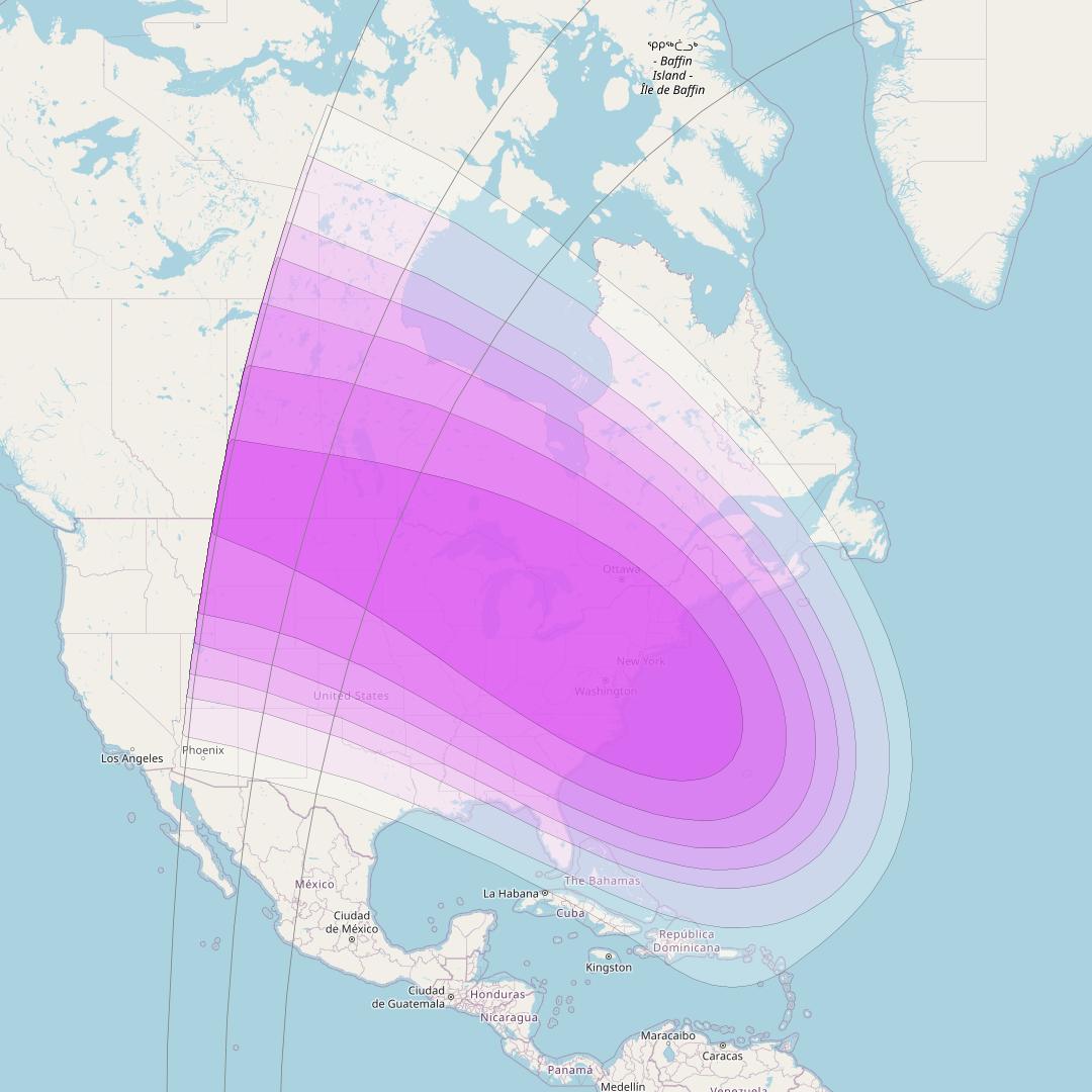 Intelsat 35e at 34° W downlink C-band C8 User Spot beam coverage map