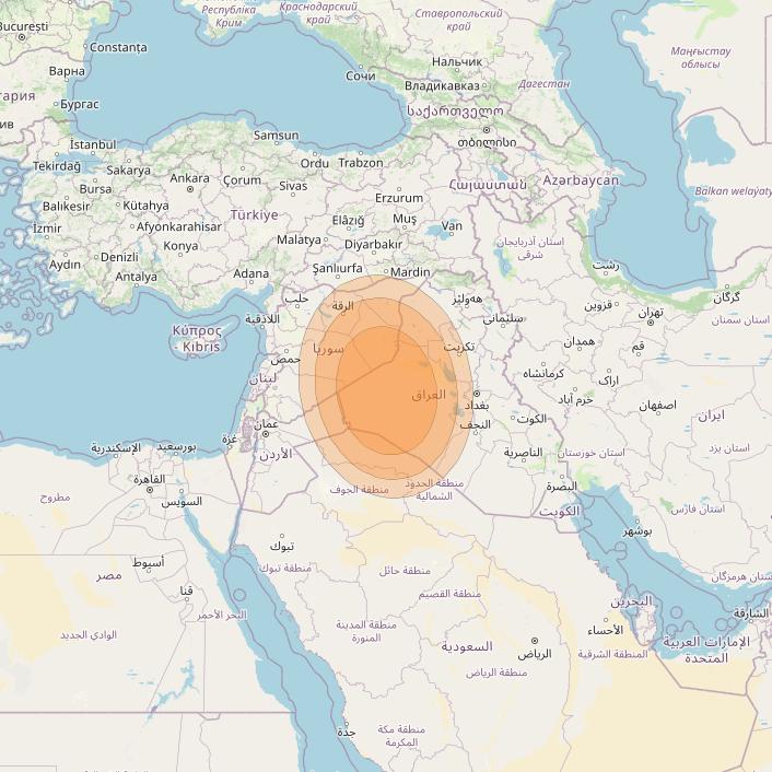 Al Yah 2 at 48° E downlink Ka-band Spot 06 User beam coverage map