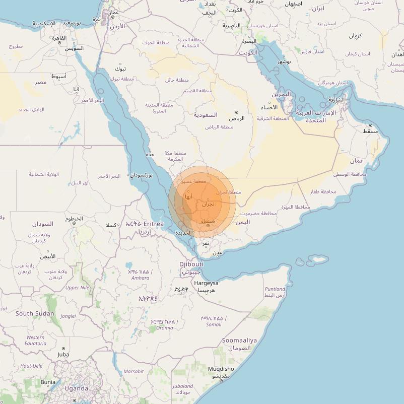 Al Yah 2 at 48° E downlink Ka-band Spot 37 User beam coverage map