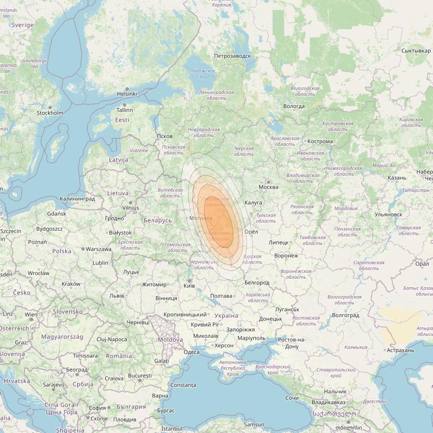 Yamal 601 at 49° E downlink Ka-band Spot07 Pol B MG-1 beam coverage map