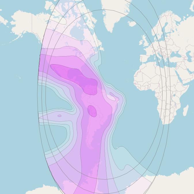 Intelsat 23 at 53° W downlink C-band West Hemi beam coverage map