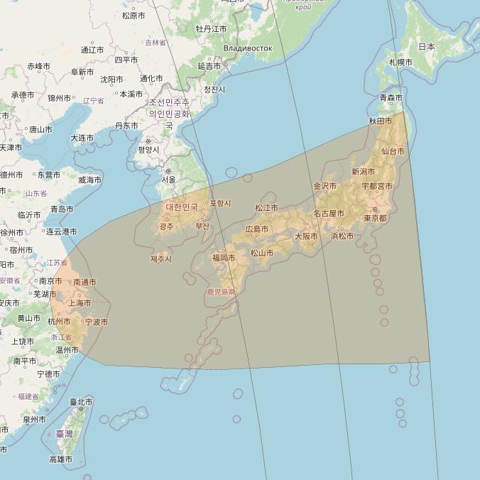 Inmarsat GX1 at 63° E downlink Ka-band S88DL Spot beam coverage map