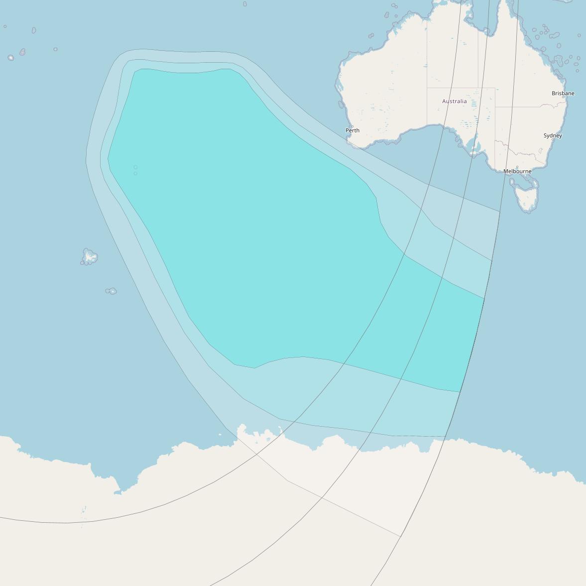 Inmarsat-4F2 at 64° E downlink L-band R004 Regional Spot beam coverage map