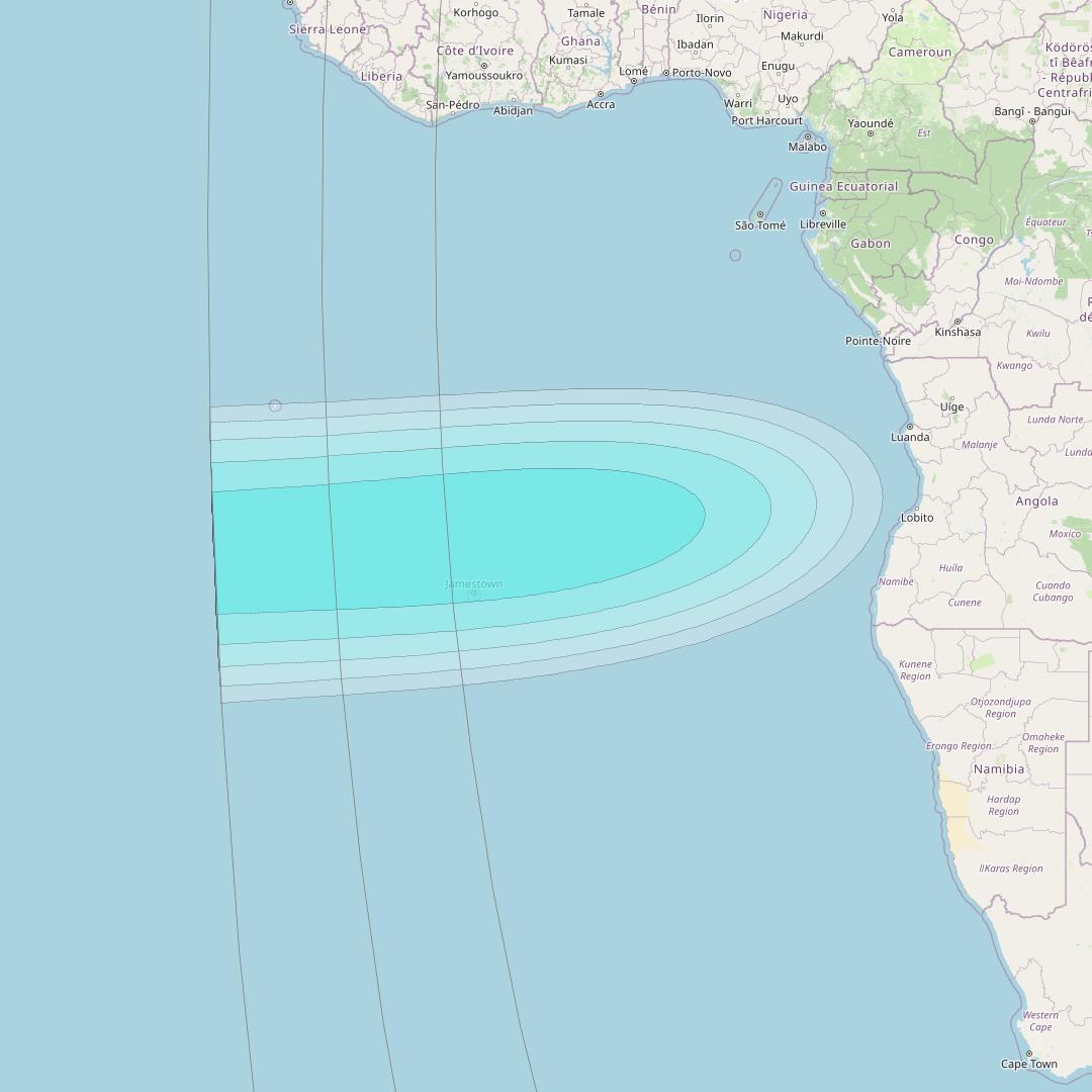 Inmarsat-4F2 at 64° E downlink L-band S002 User Spot beam coverage map