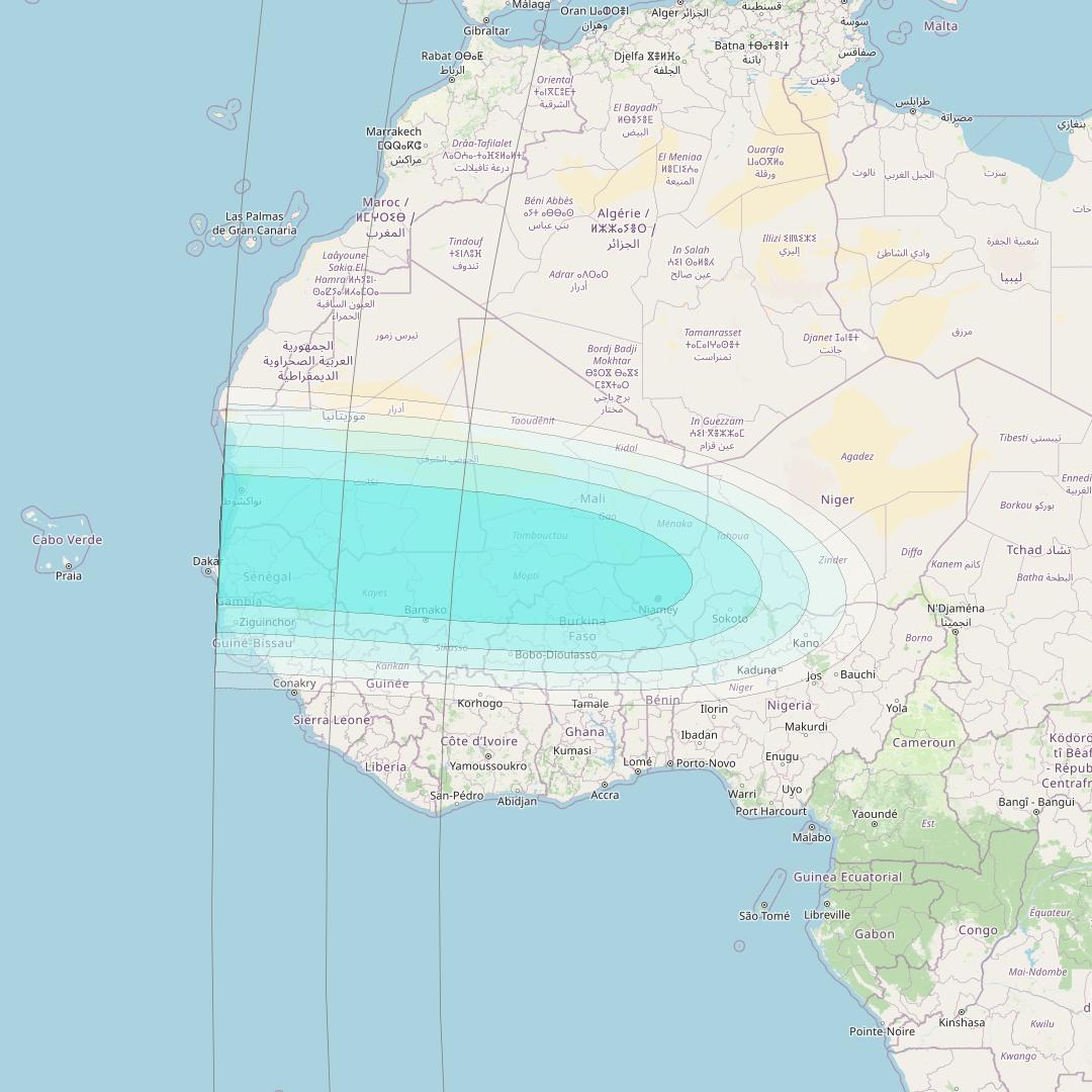 Inmarsat-4F2 at 64° E downlink L-band S006 User Spot beam coverage map