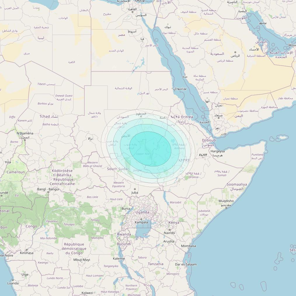 Inmarsat-4F2 at 64° E downlink L-band S036 User Spot beam coverage map
