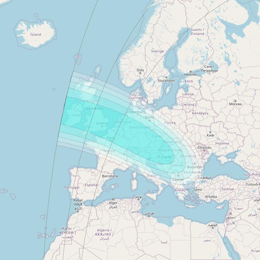 Inmarsat-4F2 at 64° E downlink L-band S040 User Spot beam coverage map