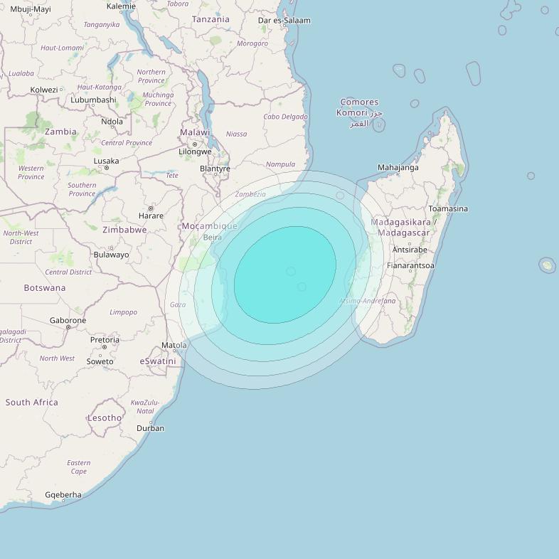 Inmarsat-4F2 at 64° E downlink L-band S044 User Spot beam coverage map