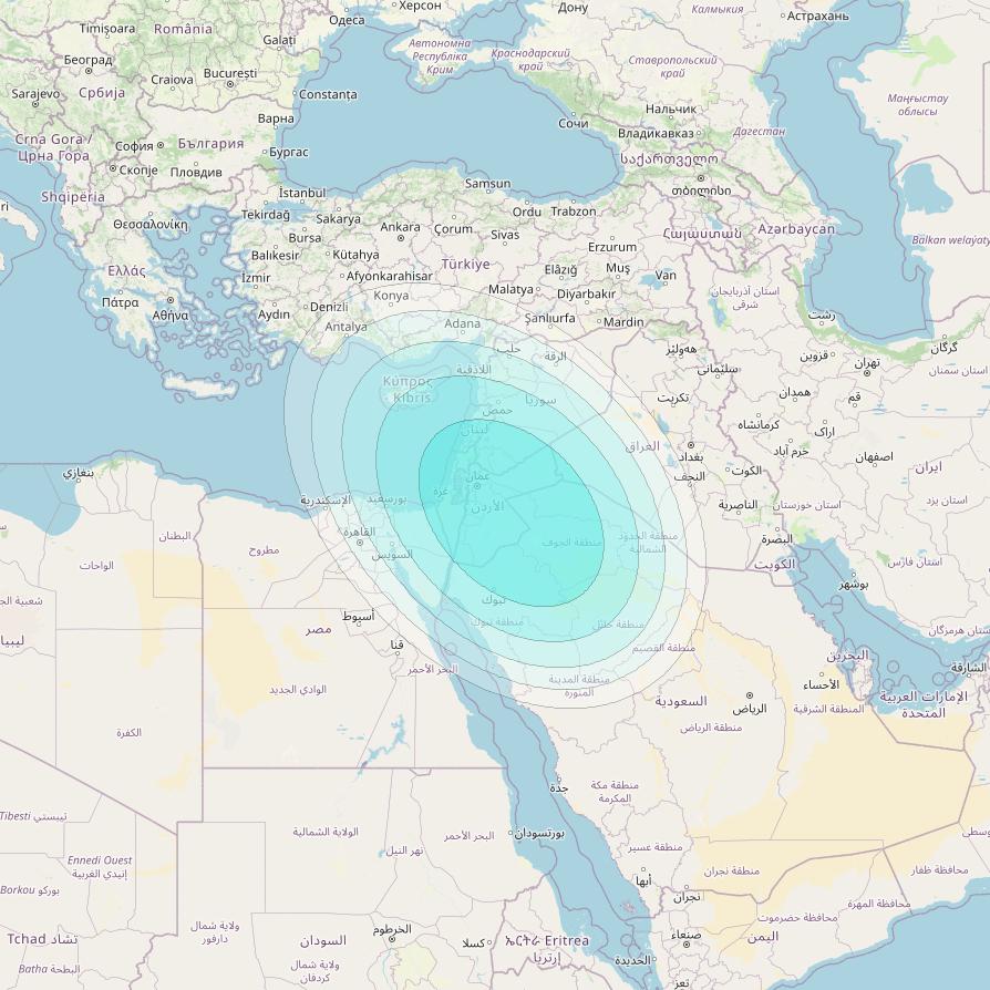 Inmarsat-4F2 at 64° E downlink L-band S051 User Spot beam coverage map
