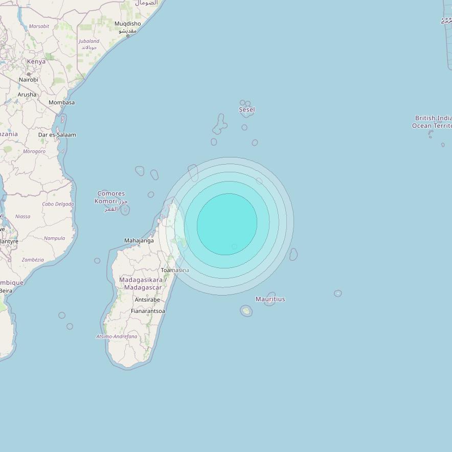 Inmarsat-4F2 at 64° E downlink L-band S073 User Spot beam coverage map