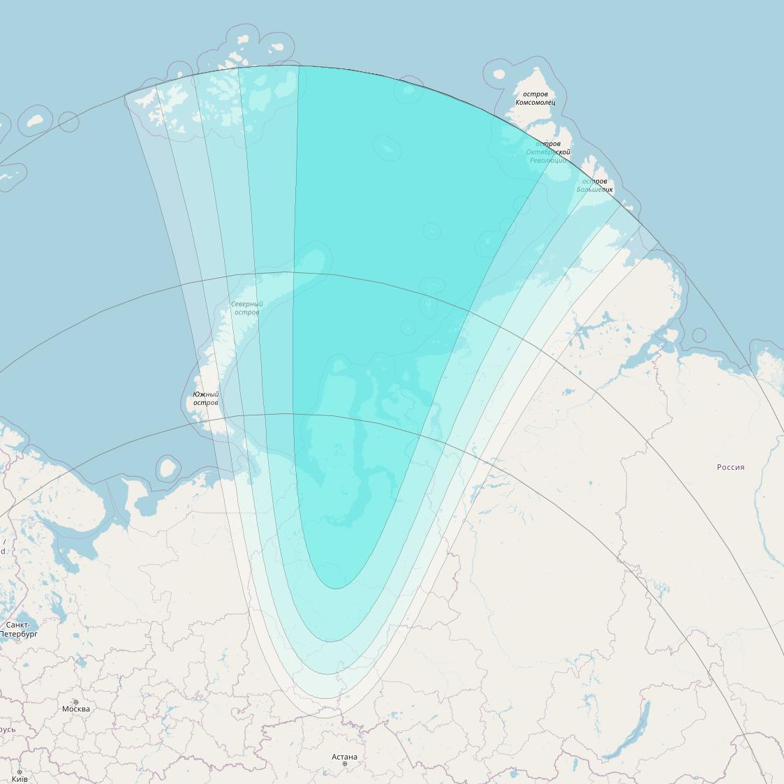 Inmarsat-4F2 at 64° E downlink L-band S111 User Spot beam coverage map