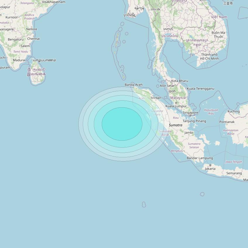 Inmarsat-4F2 at 64° E downlink L-band S160 User Spot beam coverage map