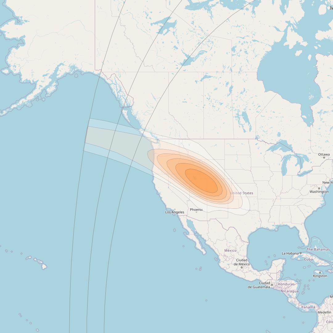 SES 17 at 67° W downlink Ka-band NS17 Spot beam coverage map