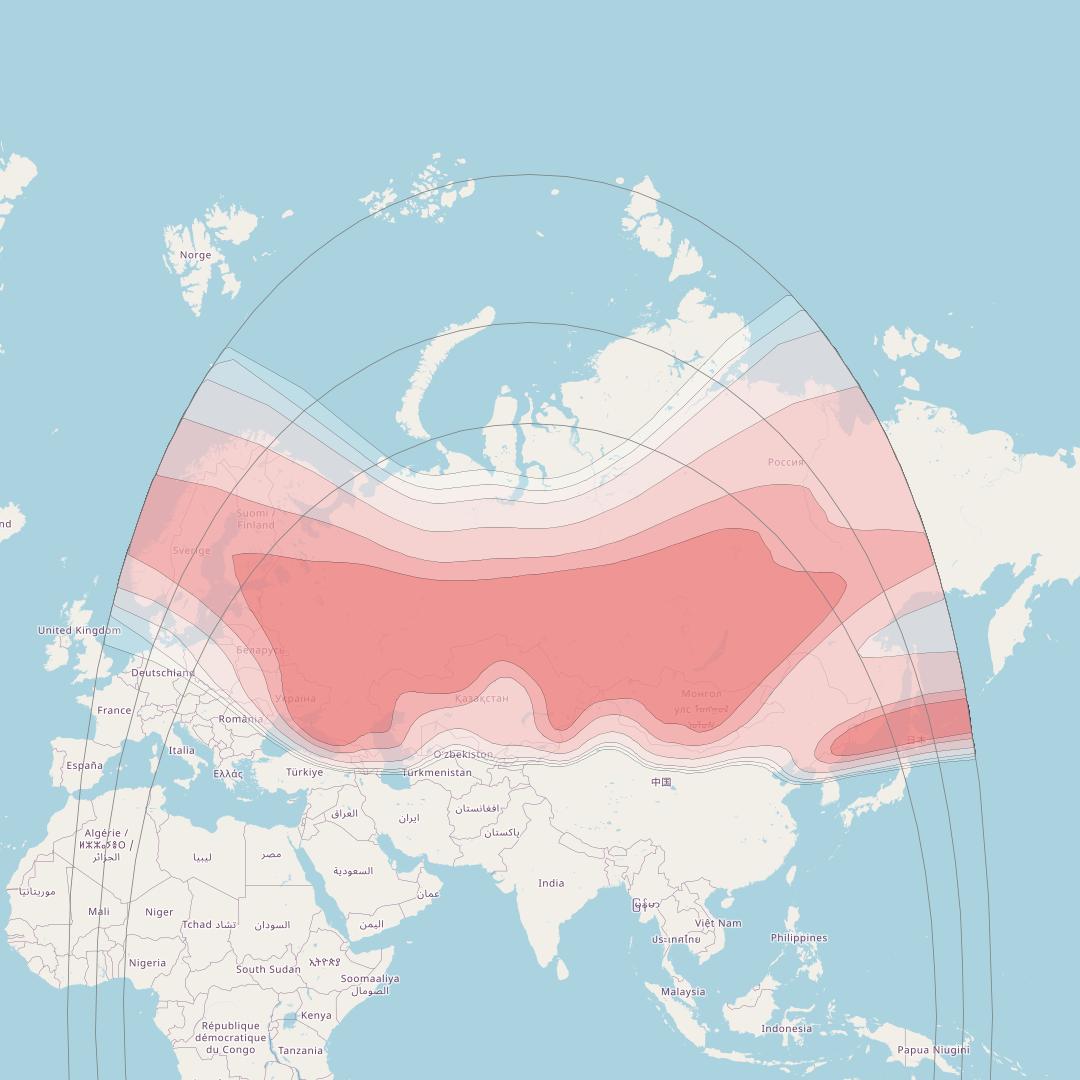 ABS-2A at 75° E downlink Ku-band Russia beam coverage map
