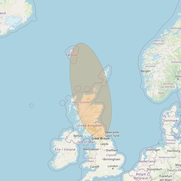 Eutelsat Konnect at 7° E downlink Ka-band EU01 User Spot beam coverage map