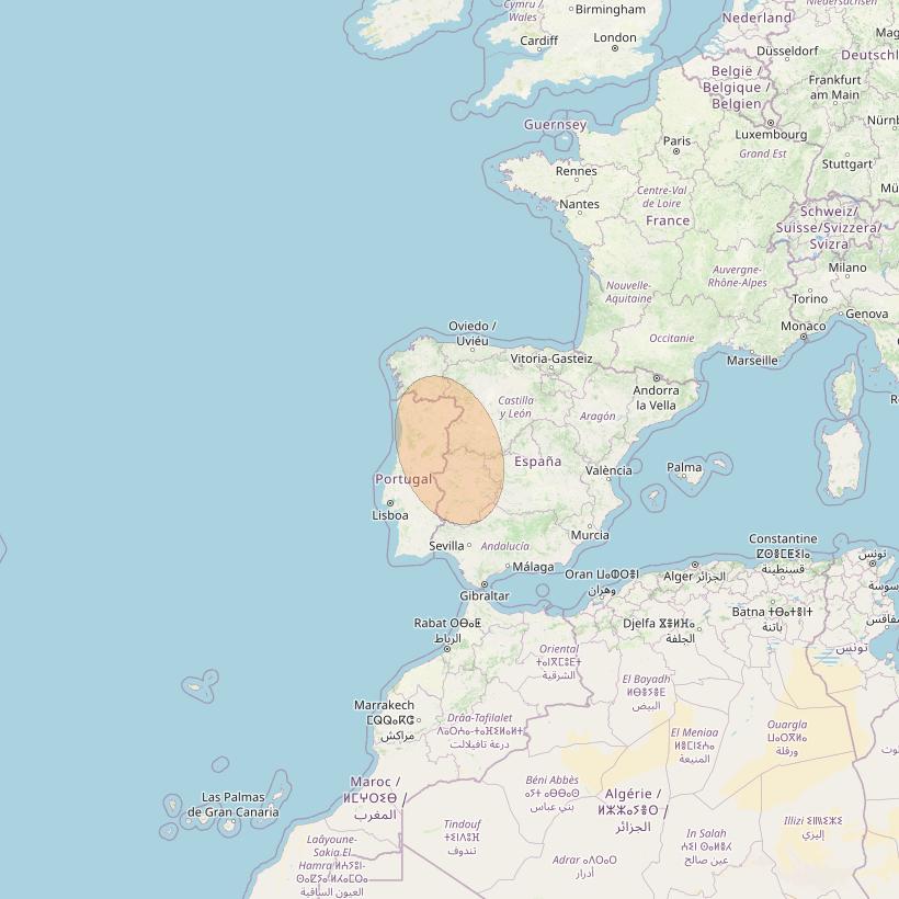 Eutelsat Konnect at 7° E downlink Ka-band EU12 User Spot beam coverage map
