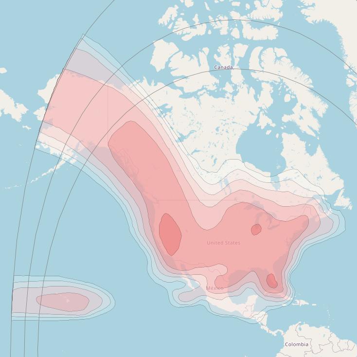 Galaxy 3C at 95° W downlink Ku-band North America Beam coverage map