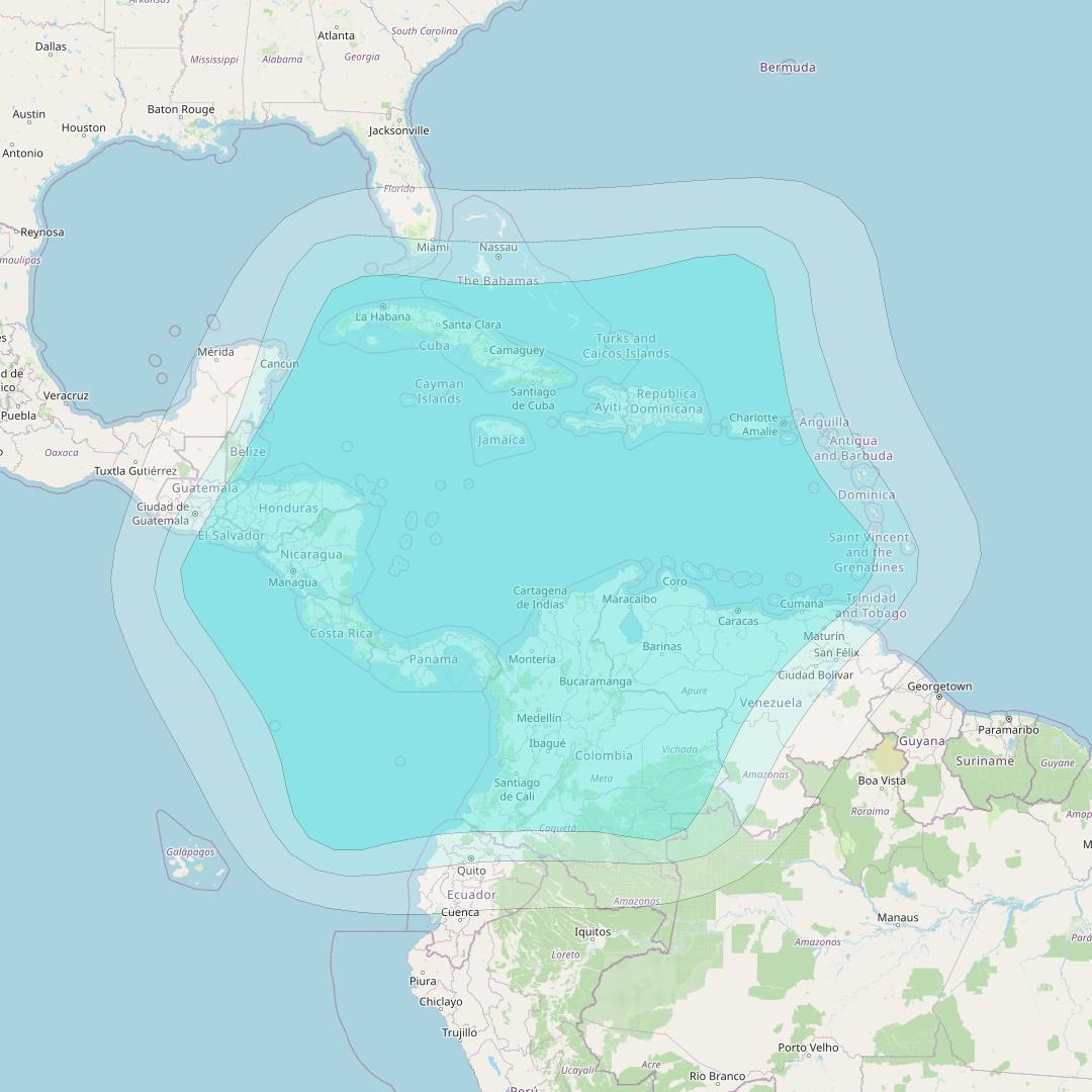 Inmarsat-4F3 at 98° W downlink L-band R006 Regional Spot beam coverage map