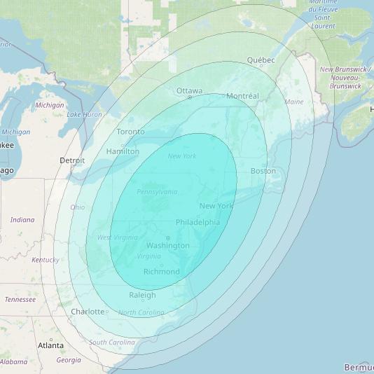 Inmarsat-4F3 at 98° W downlink L-band S137 User Spot beam coverage map