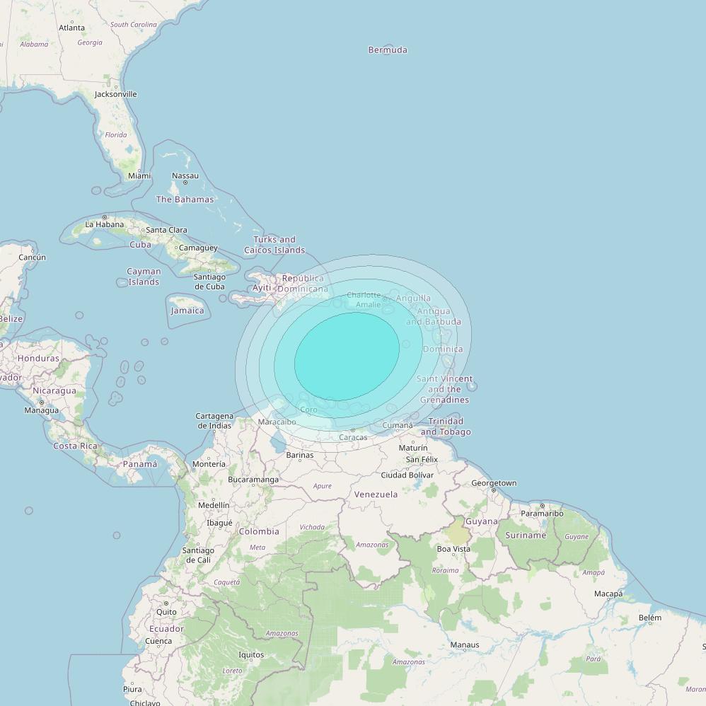 Inmarsat-4F3 at 98° W downlink L-band S162 User Spot beam coverage map