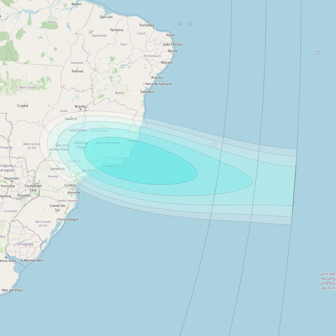 Inmarsat-4F3 at 98° W downlink L-band S180 User Spot beam coverage map