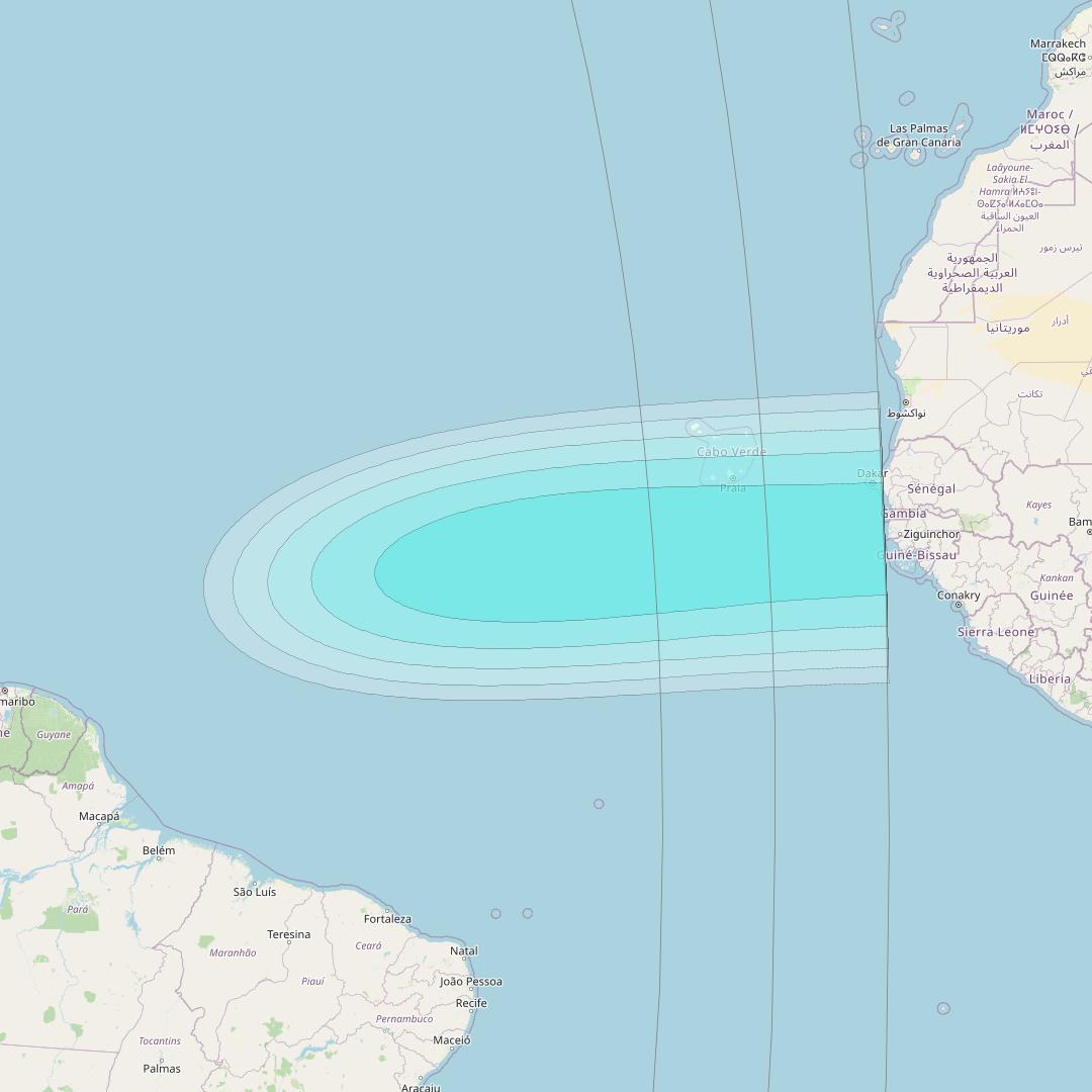 Inmarsat-4F3 at 98° W downlink L-band S192 User Spot beam coverage map